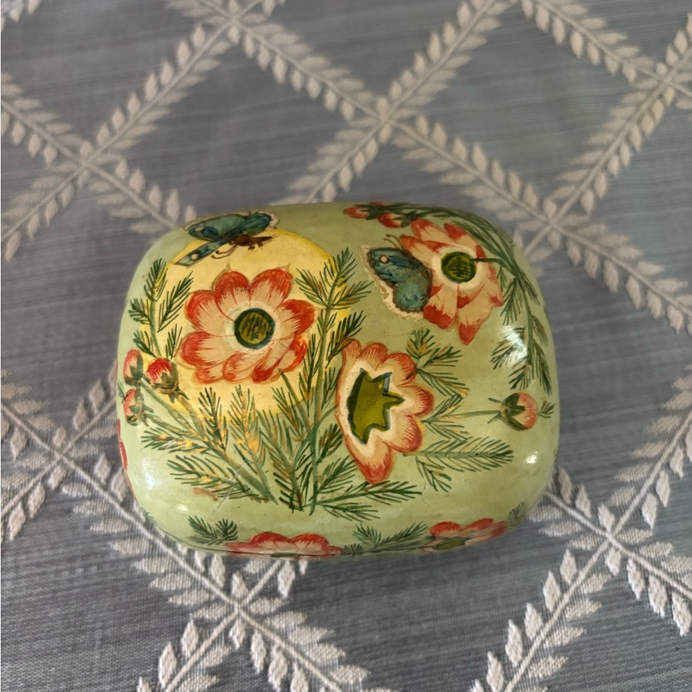 Handcrafted Floral Art Box with Butterflies